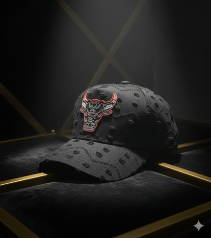 كاب شيكاغو بولز (Black Distressed Edition) – الإصدار المحدود